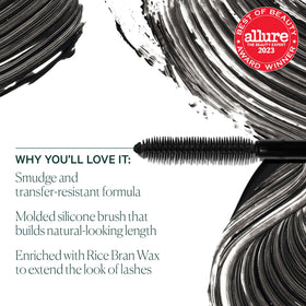 Well People mascara formula texture on brush showing smooth application and clump-free finish