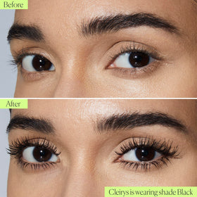 Well People mascara texture swiped to show rich black pigment and smooth application