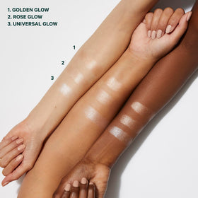 Well People applying stick to cheek for dewy dimensional highlight