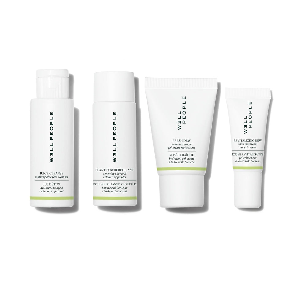 Well People front packaging shot showing the mini set and travel convenience
