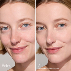 Well People before-and-after showing smoother, more even skin appearance