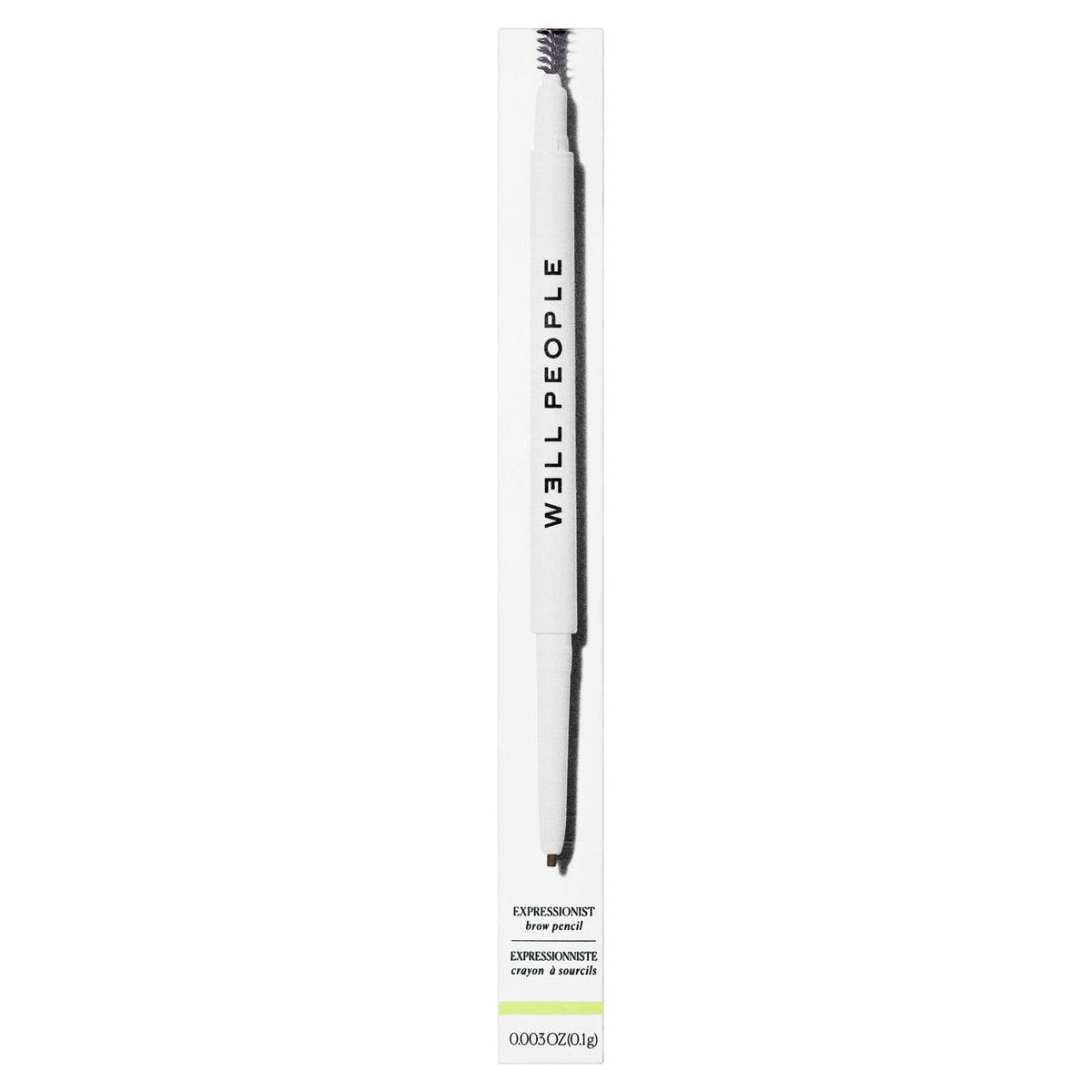 Well People spoolie brush detail demonstrating blending action and grooming benefit for natural brows