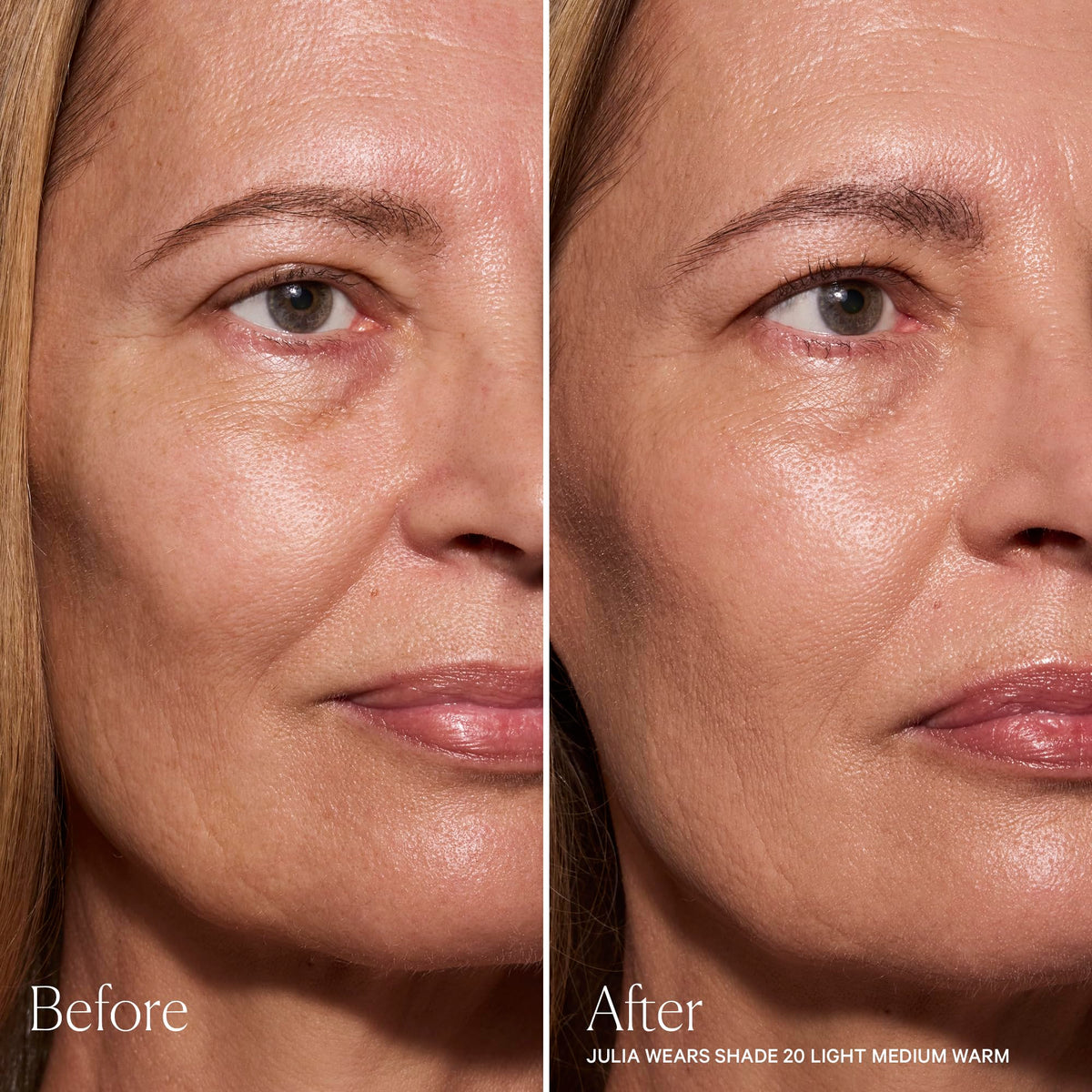Well People model applying complexion stick to cheek for targeted spot coverage benefit