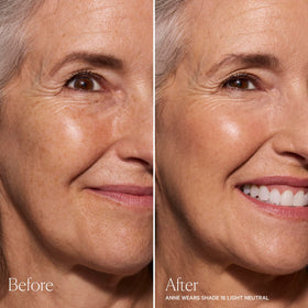 Well People stick application on cheek demonstrating spot coverage and natural finish