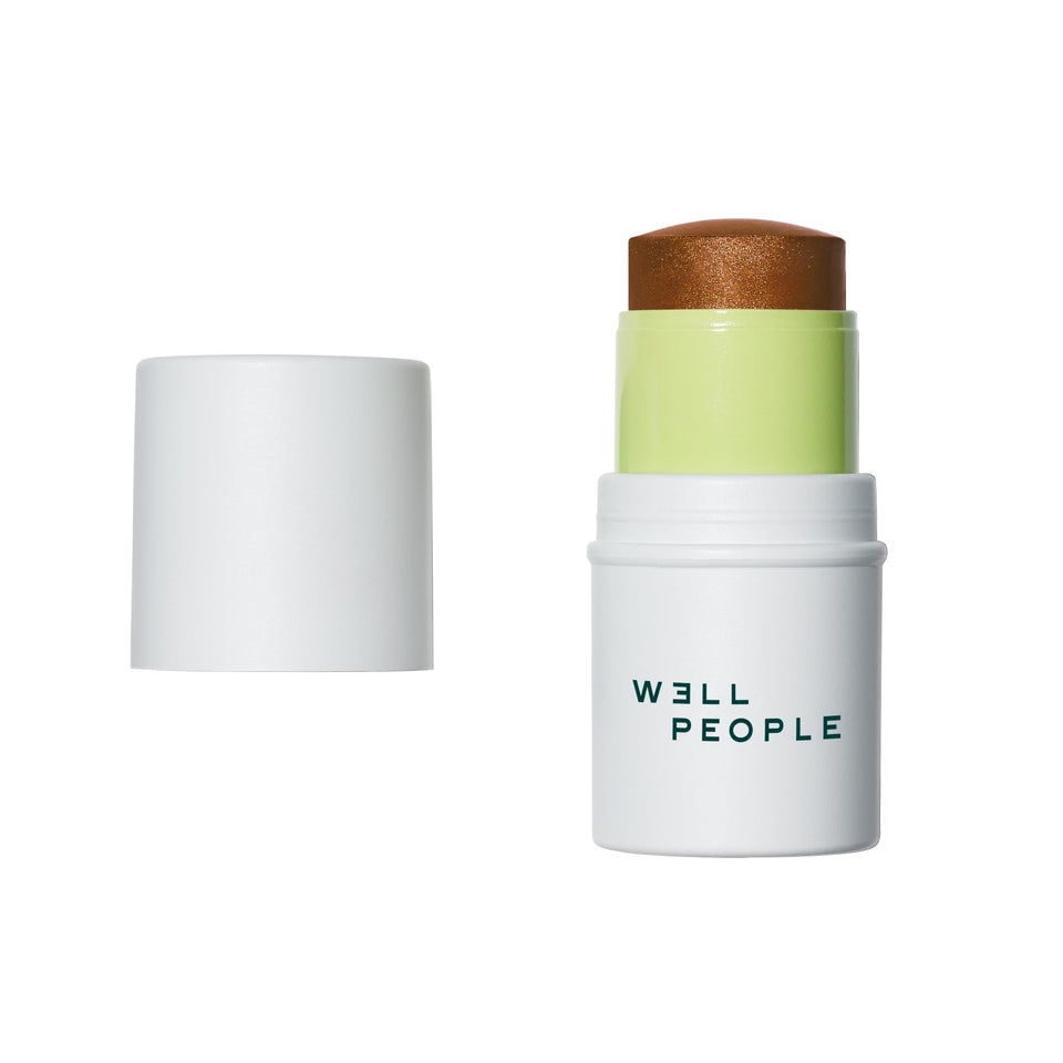 Well People bronzer stick front packaging showing product and label, easy identification benefit