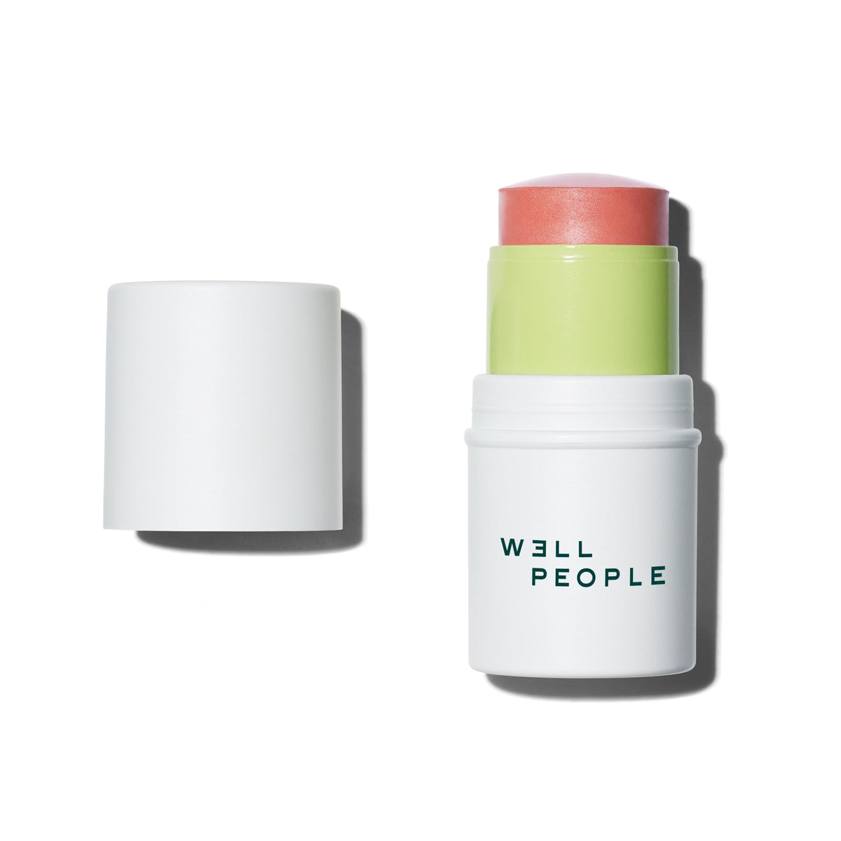 Well People front view of blush stick showing compact packaging and convenient twist-up