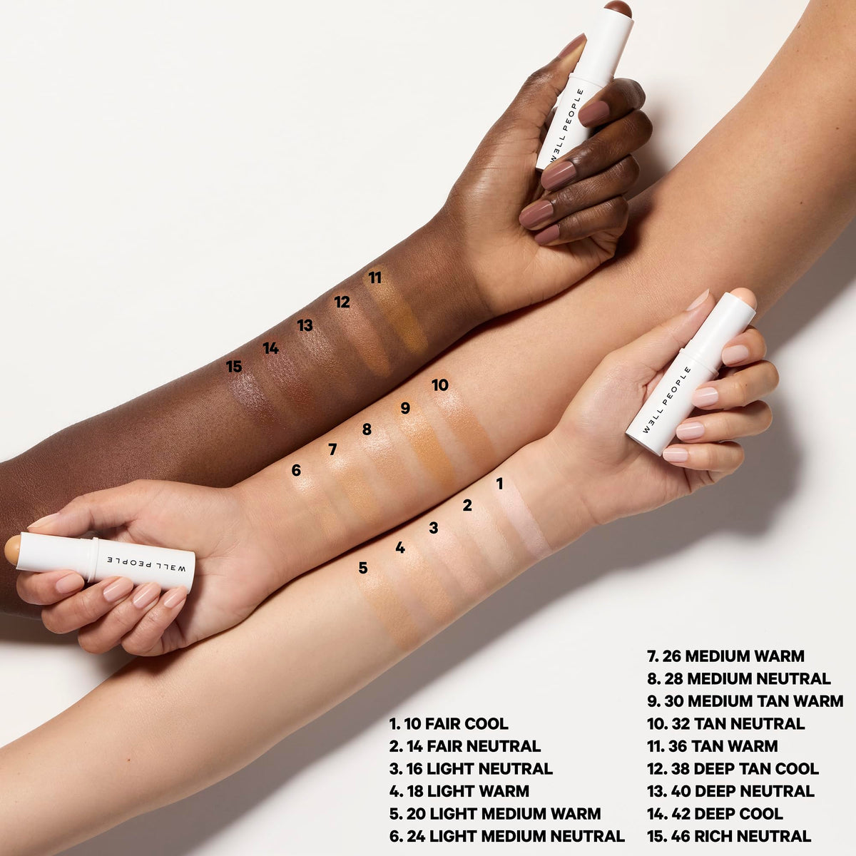 Well People texture swatch of stick blended on skin demonstrating smooth, matte finish
