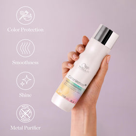 Wella Professionals label close-up showing key ingredients and antioxidant focus