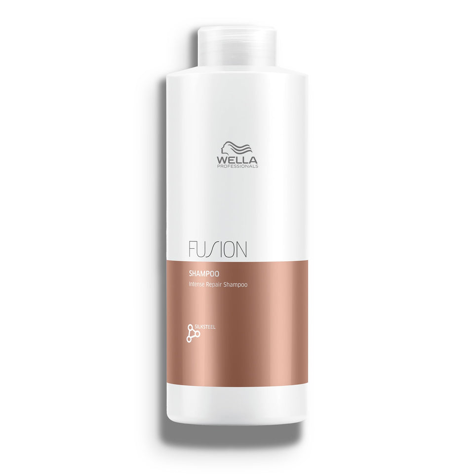 Wella Professionals front packaging showing 33.8 oz bottle and clear branding benefit