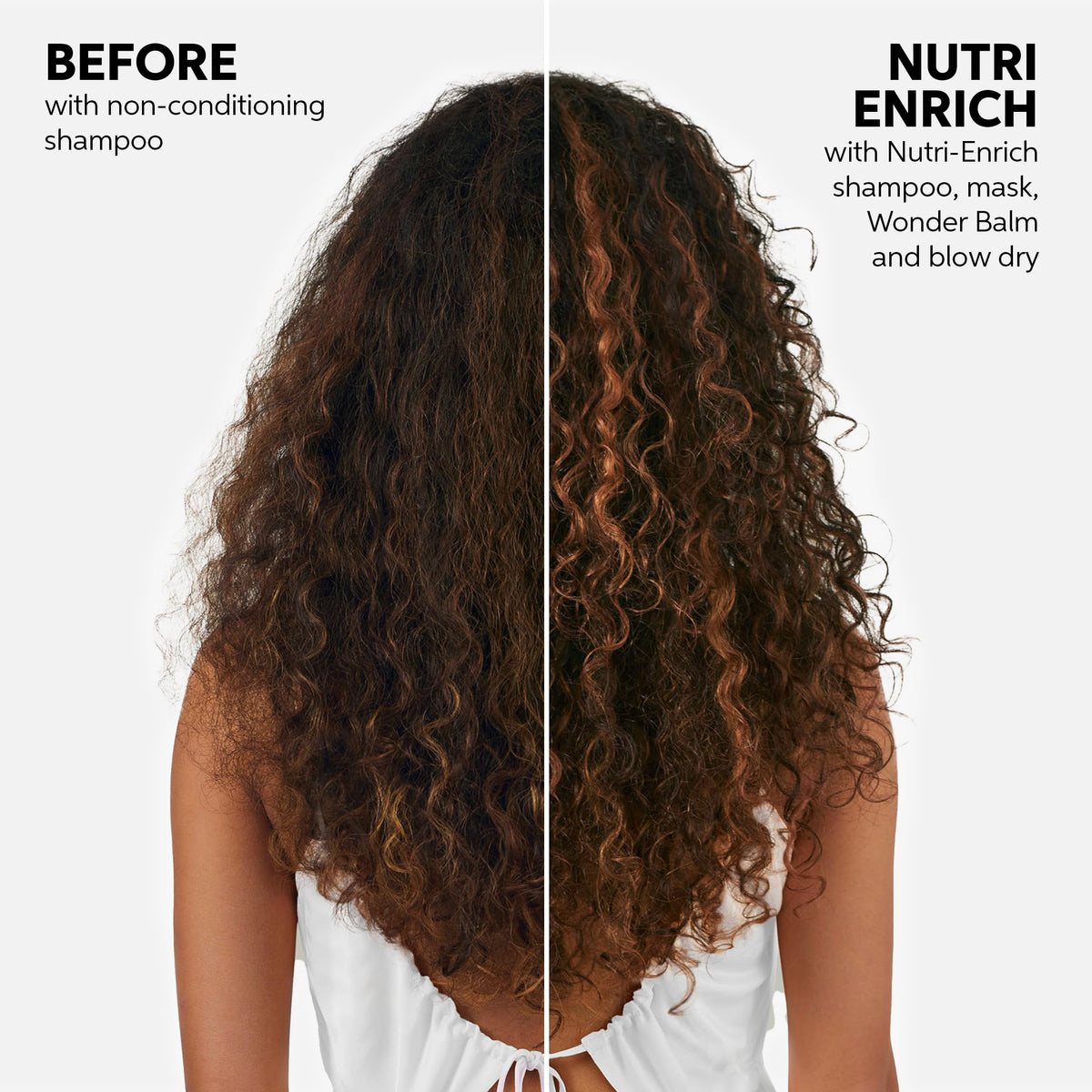 Wella Professionals application on hair showing controlled smoothing and reduced frizz