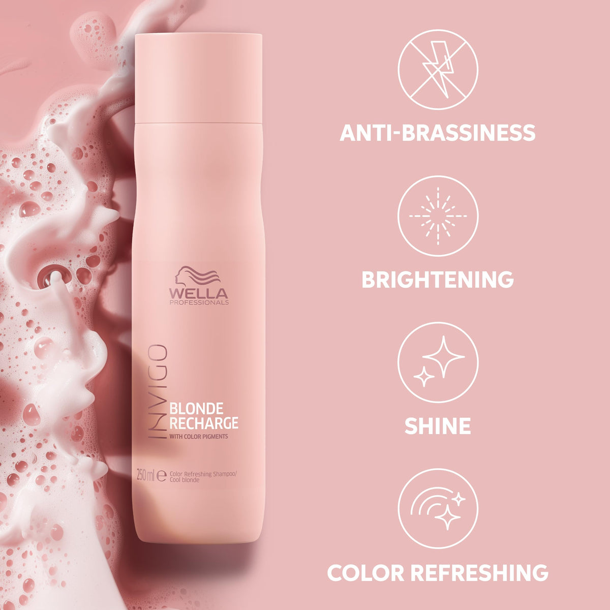 Wella Professionals shampoo in hand illustrating usable portion and control benefit