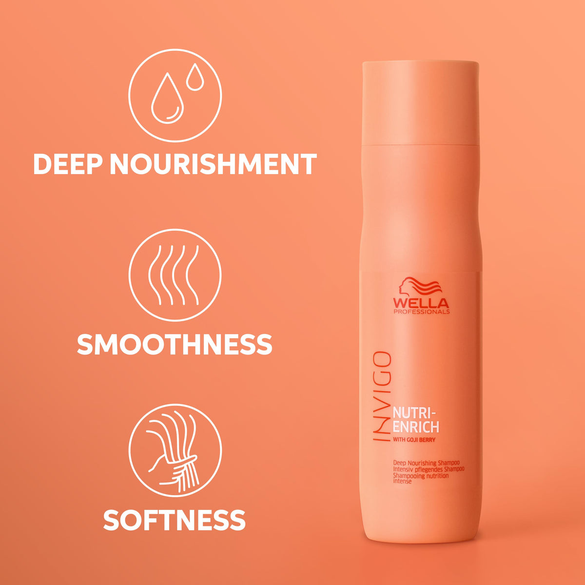 Wella Professionals product in a wash routine showing smoother hair