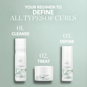 Wella Professionals Nutricurls bottle on bathroom shelf in lifestyle setting for daily routine appeal