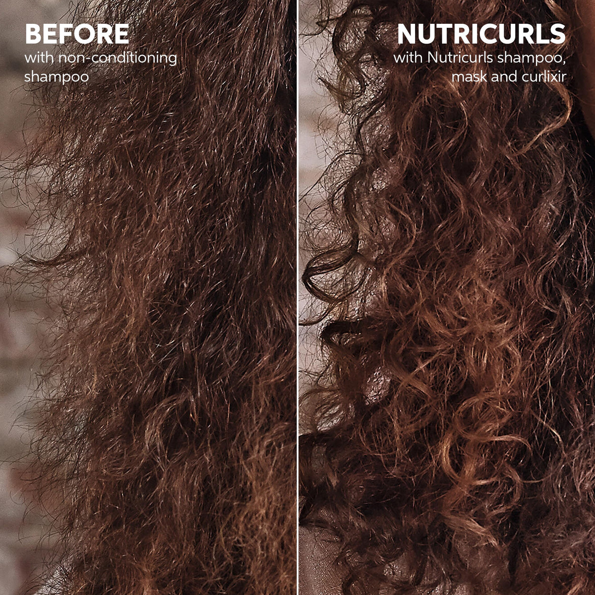 Wella Professionals Nutricurls being applied to damp hair to show styling technique and defined curls