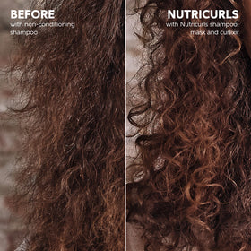 Wella Professionals Nutricurls being applied to damp hair to show styling technique and defined curls