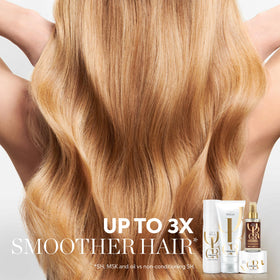 Wella Professionals oil texture close-up highlighting lightweight, non-greasy formula for glossy finish