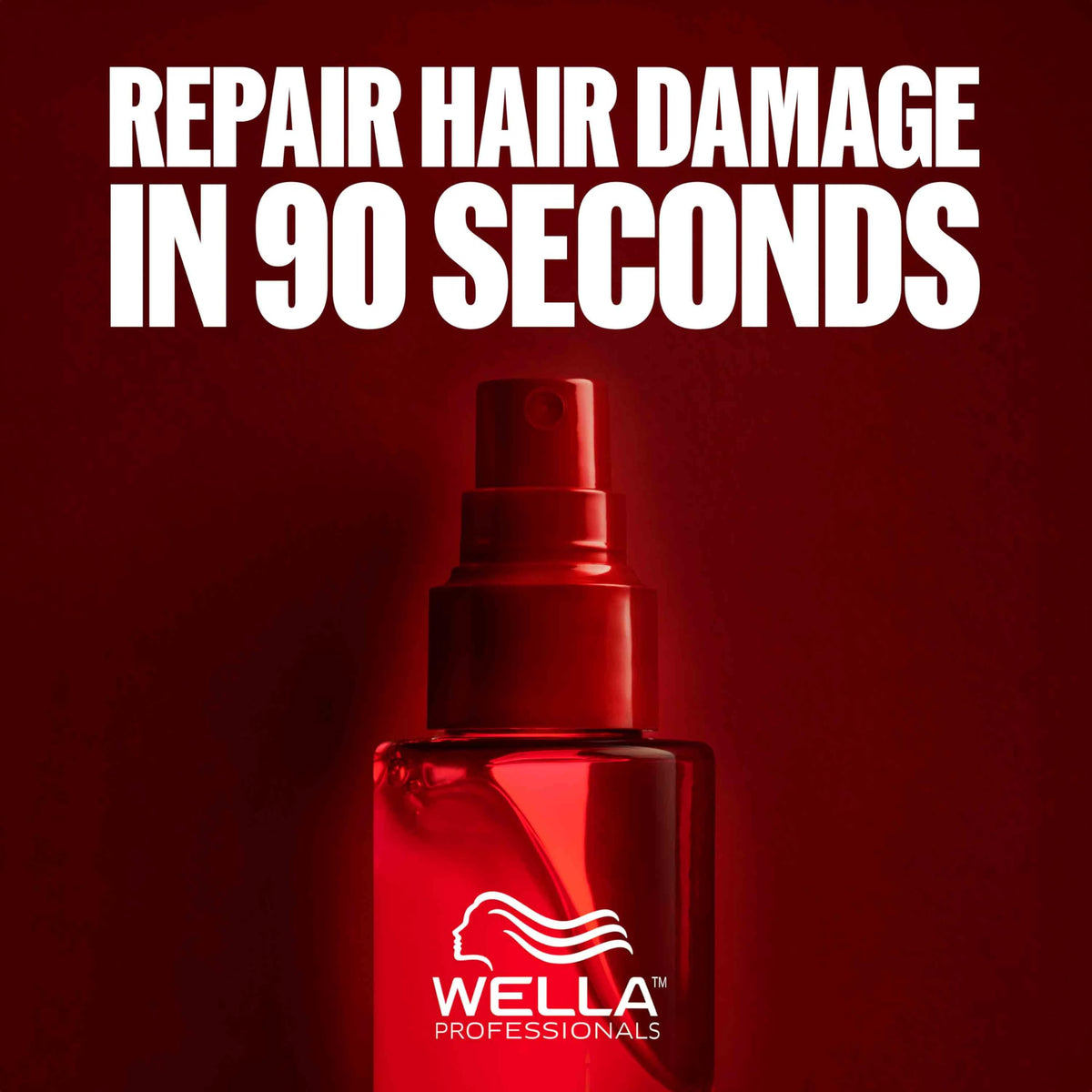 wella professionals hair before and after split-screen showing smoother, shinier results