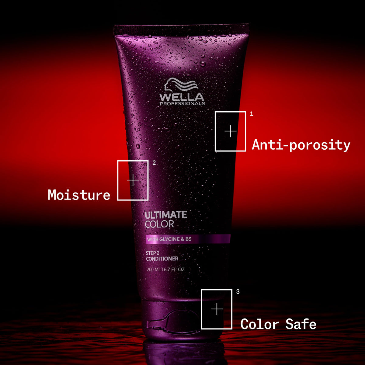 Wella Professionals ingredient display highlighting glycine and B5 for protective benefit