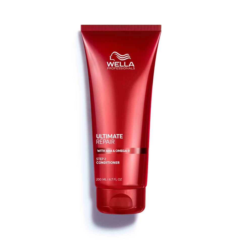 Wella Professionals bottle front view showing product and glossy finish benefit