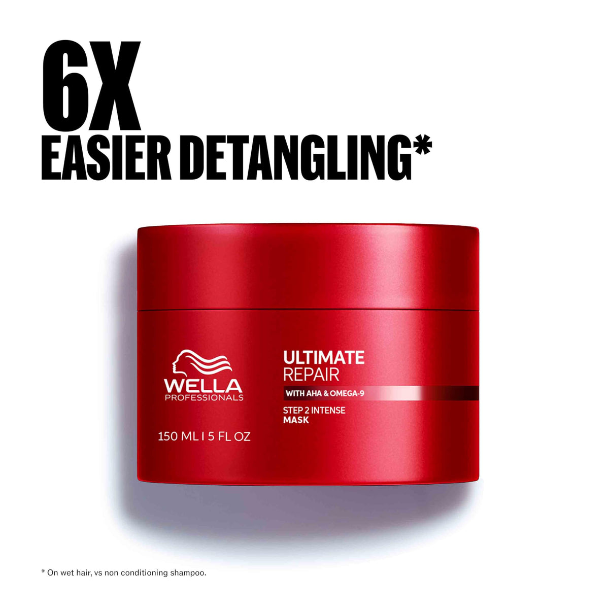 Wella Professionals before and after hair comparison showing reduced split ends benefit