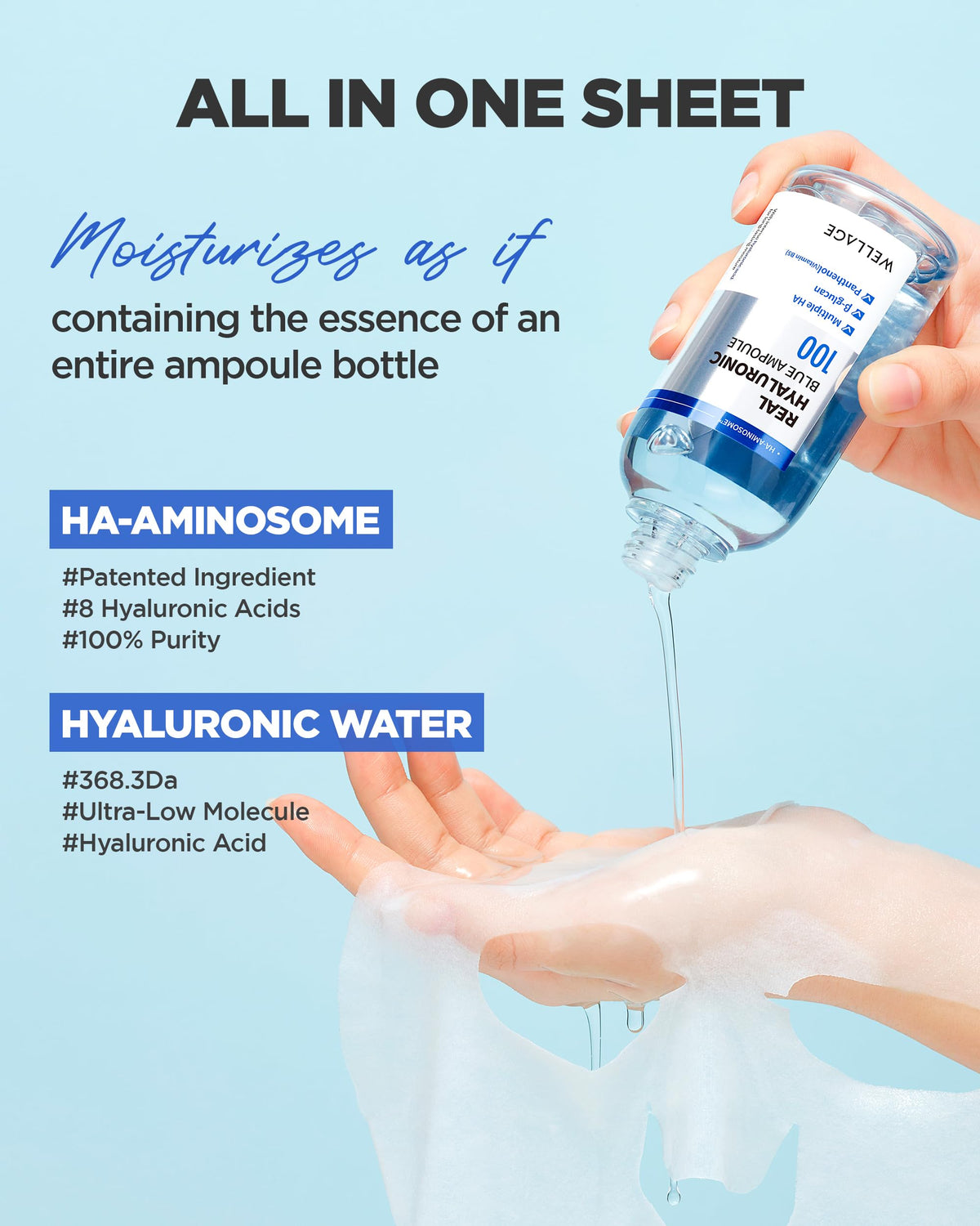 WELLAGE ampoule serum pouring to show concentrated hydration benefit