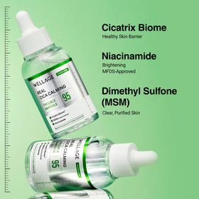 WELLAGE ampoule next to common items to show 1.69 fl.oz size and portability