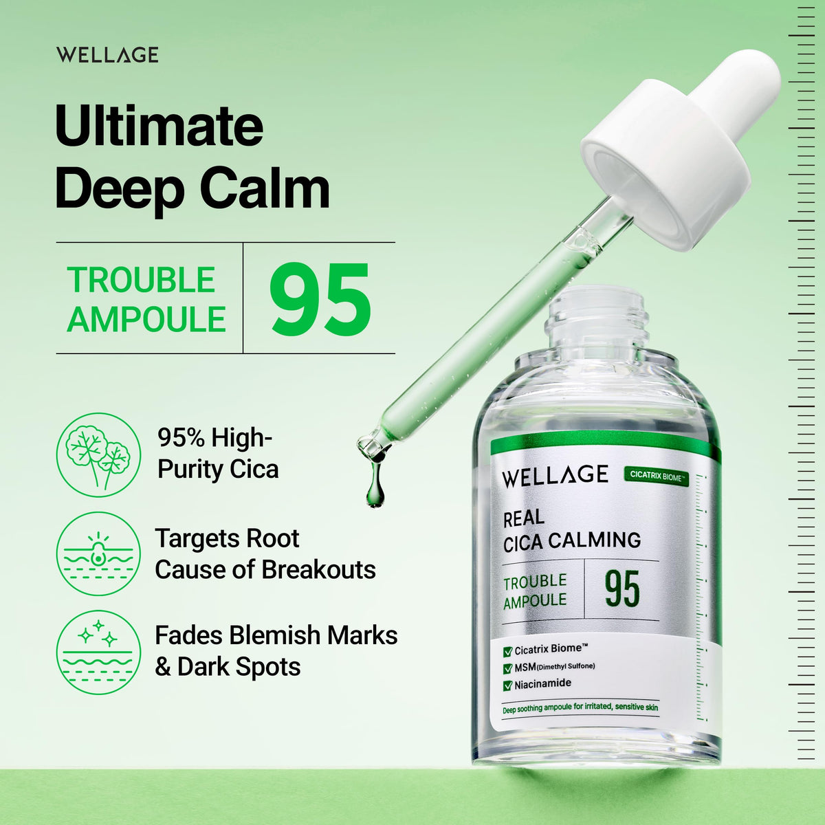 WELLAGE ampoule dropper dispensing a precise drop for targeted application