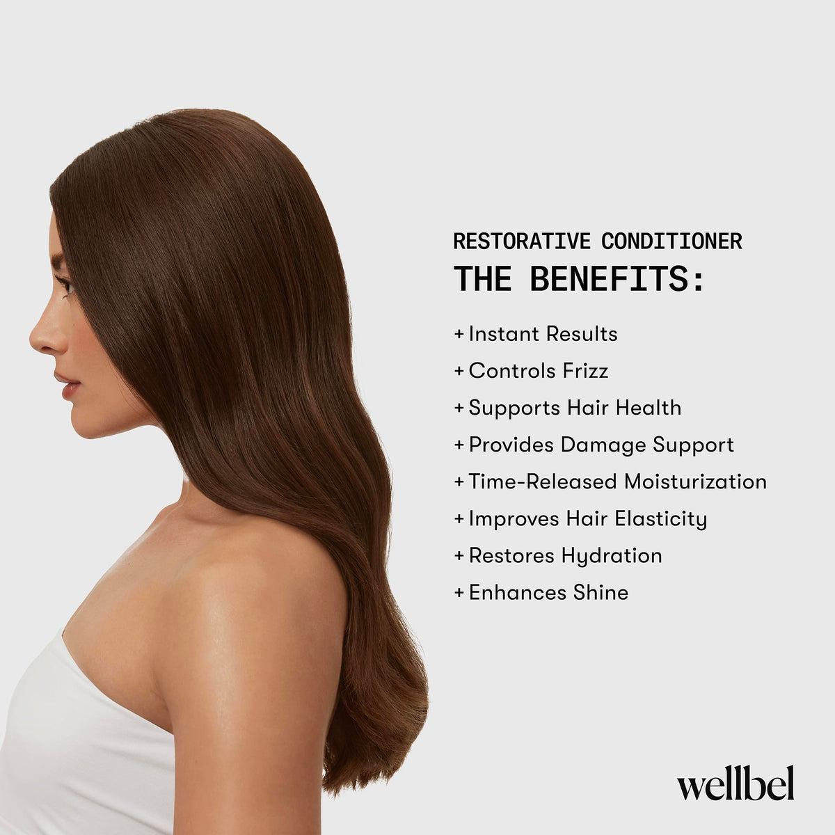 WELLBEL being applied to wet hair demonstrating easy spreadability