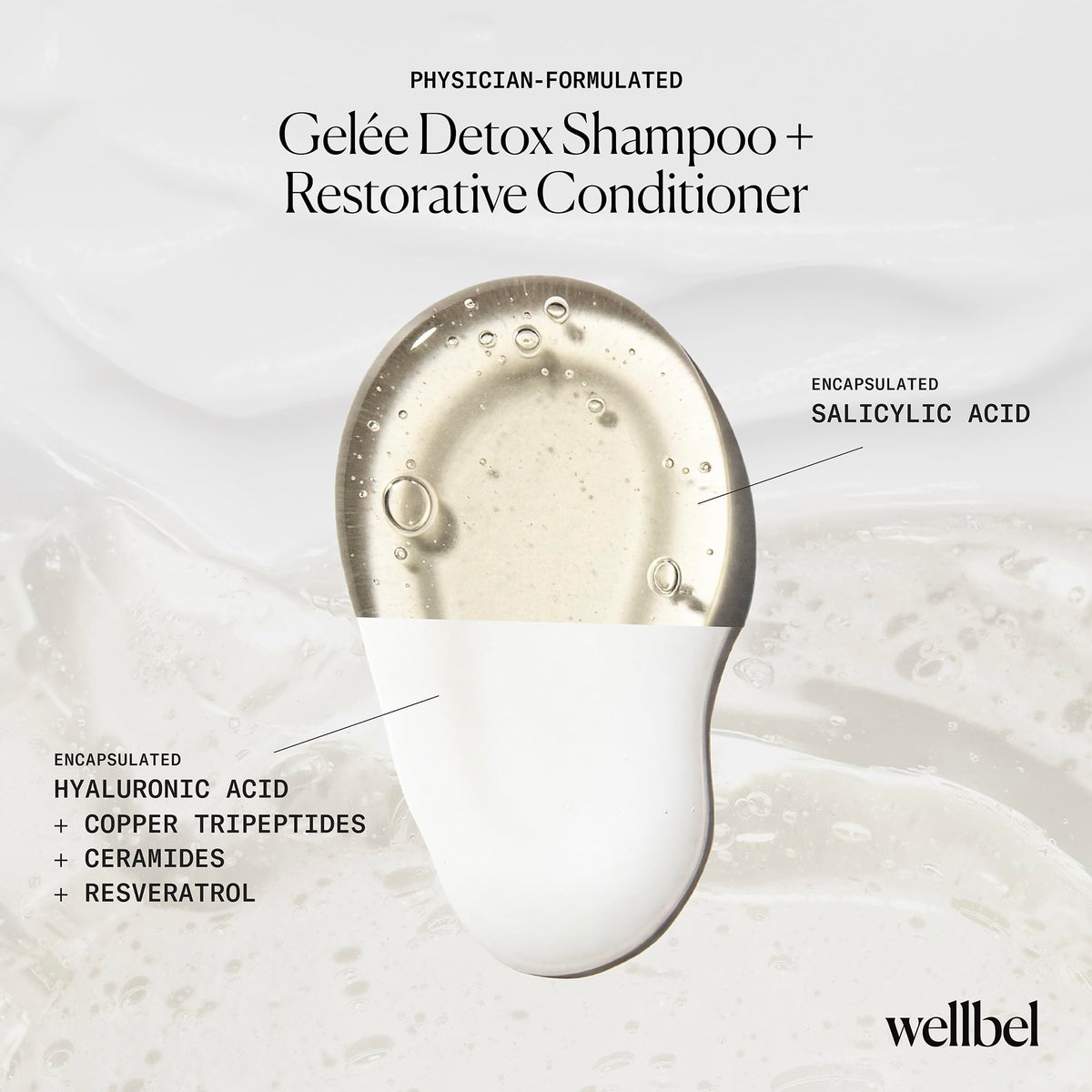 WELLBEL conditioner creamy texture close-up for lightweight hydration