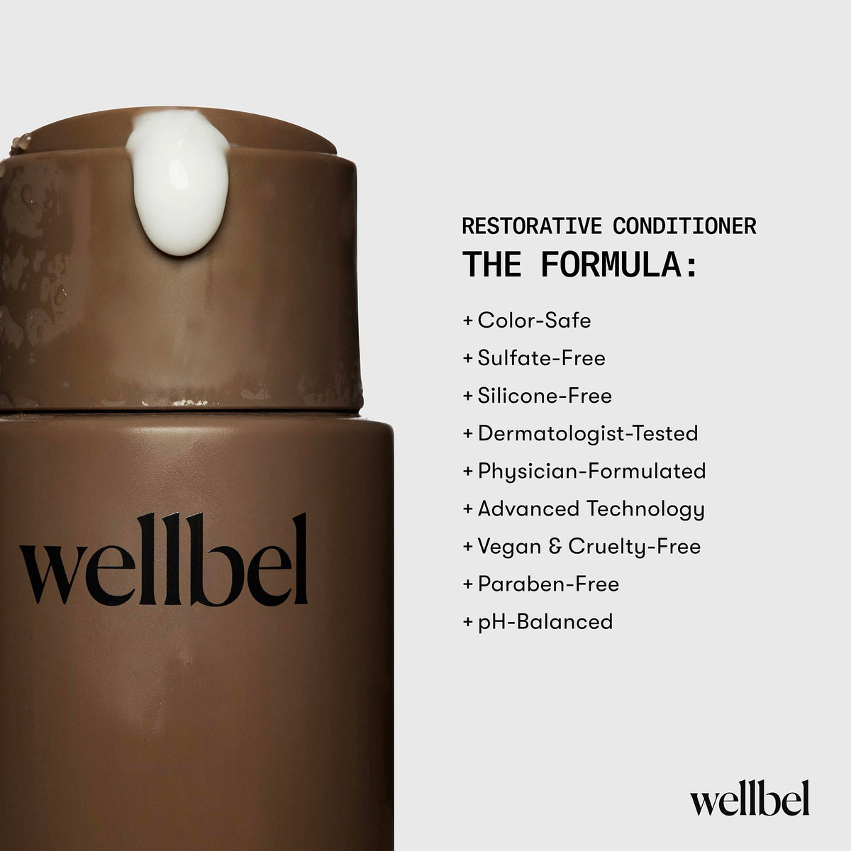 WELLBEL conditioner on bath shelf for stylish bathroom storage benefit