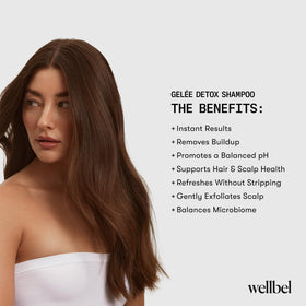 WELLBEL before and after scale comparison showing cleaner scalp