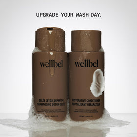 WELLBEL styled bathroom shelf showing product integration in routine