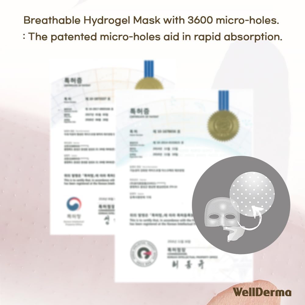 WELLDERMA ingredient label close-up showing collagen water and active highlights