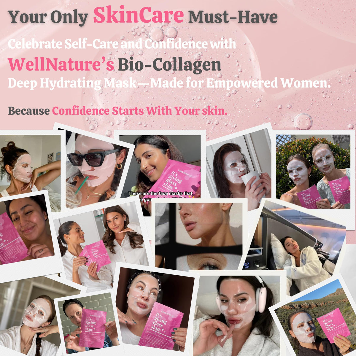 Wellnature peeled mask edge showing hydrogel thickness for secure fit