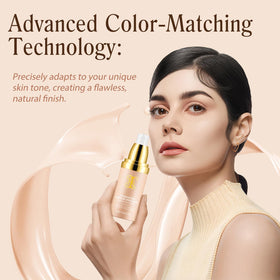 Weluno product being blended with fingertip for natural seamless coverage