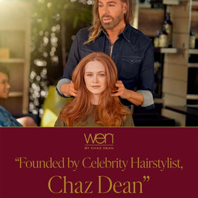 WEN by Chaz Dean bottle on bathroom shelf lifestyle for routine convenience