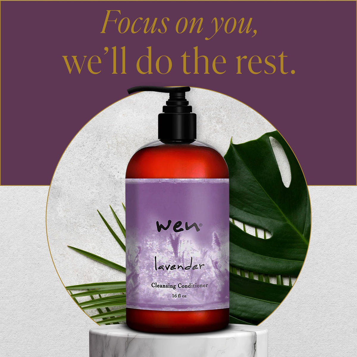 WEN by Chaz Dean next to a common water bottle to show the 16 fl. oz. size and travel/storage perspective benefit