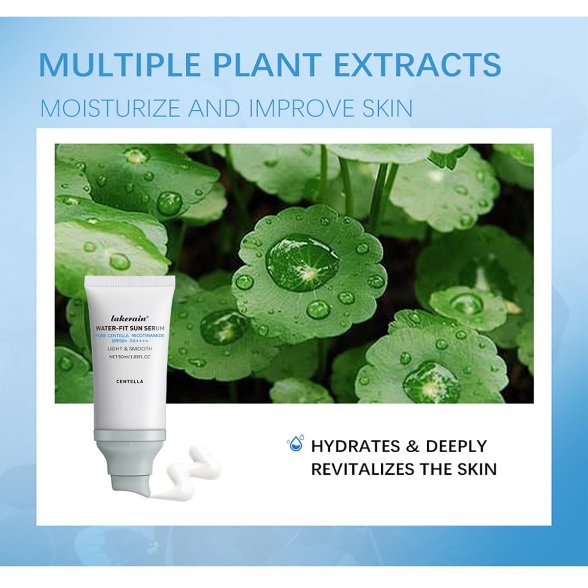 WenFeng serum applied on face showing smooth, non-greasy coverage