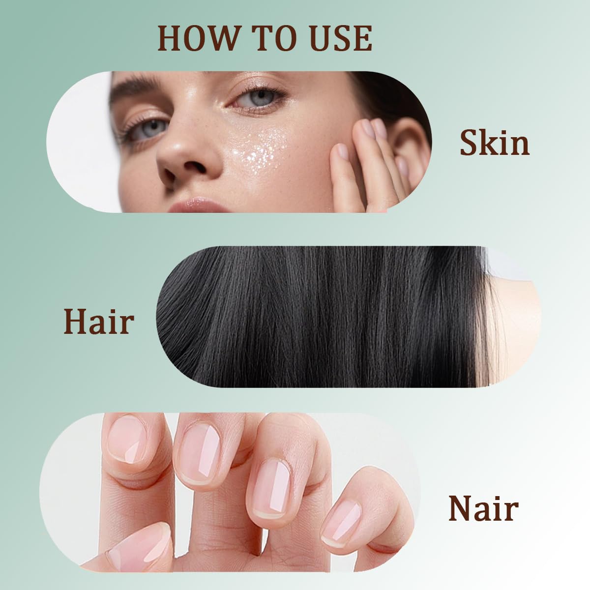 WenFeng castor oil texture on skin demonstrating hydration and sheen