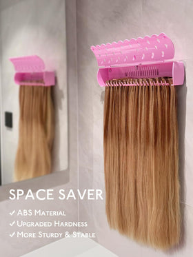 WENNALIFE holder loaded with clip-in extensions showing secure grip and separation