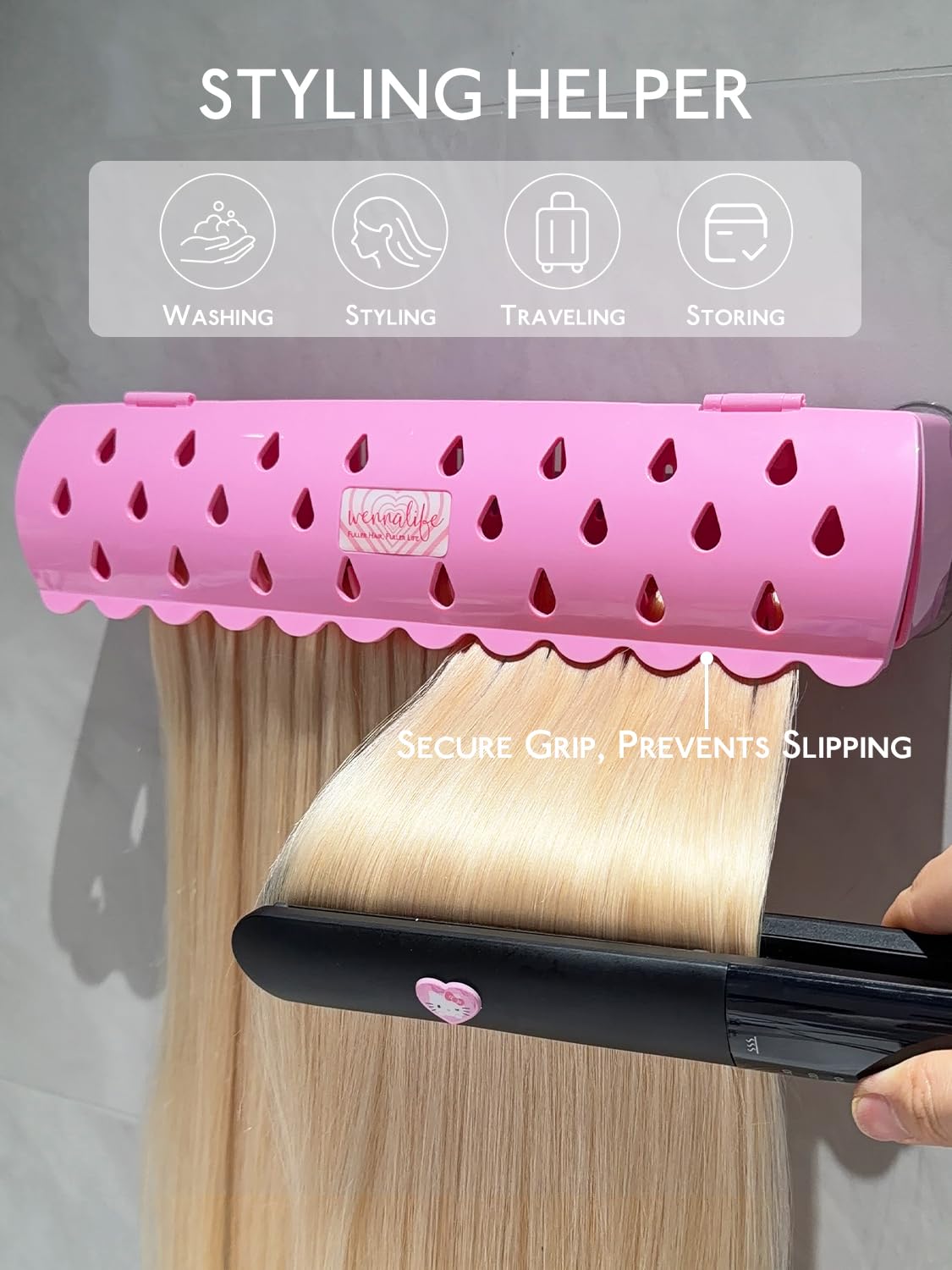 WENNALIFE mounted on salon wall in use for professional styling and display