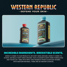western republic body wash in shower scene showing refreshing everyday use benefit