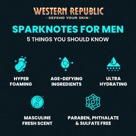 Western Republic product label highlighting niacinamide, glycerin, and aloe