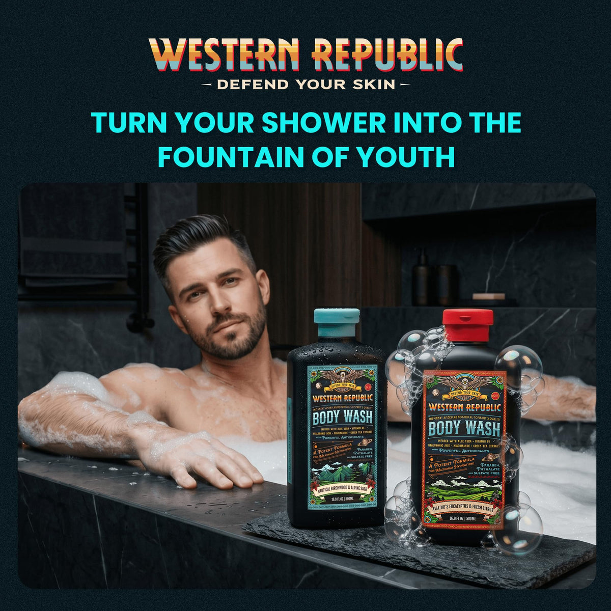 western republic 500ml bottle held in hand showing size and travel convenience benefit