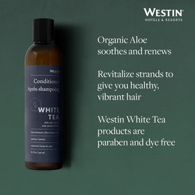 Westin conditioner applied to wet hair in hand for easy smoothing and detangling