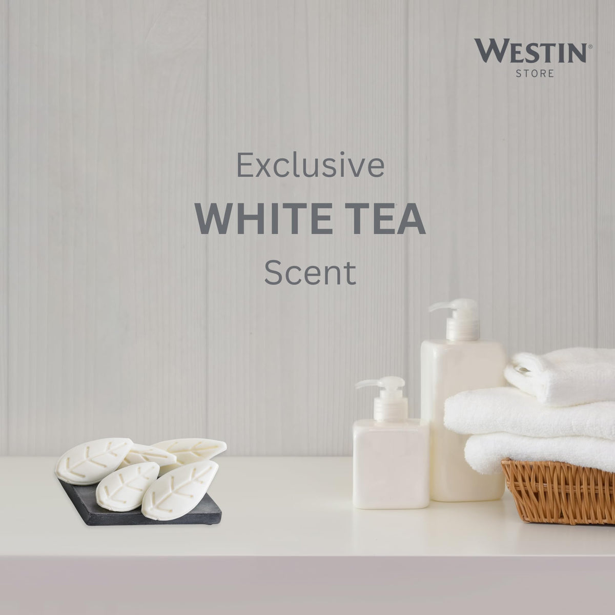 Westin soap on bathroom dish styled to enhance decor and guest-ready benefit