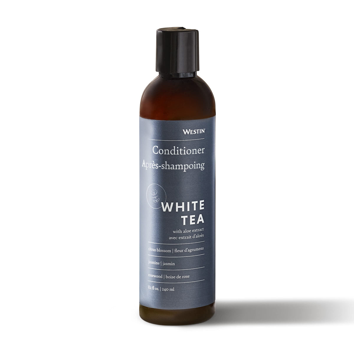 Westin front bottle showing label and elegant packaging benefit: recognizable hotel scent