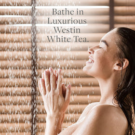Westin bottle next to common items showing 8-ounce travel-friendly benefit