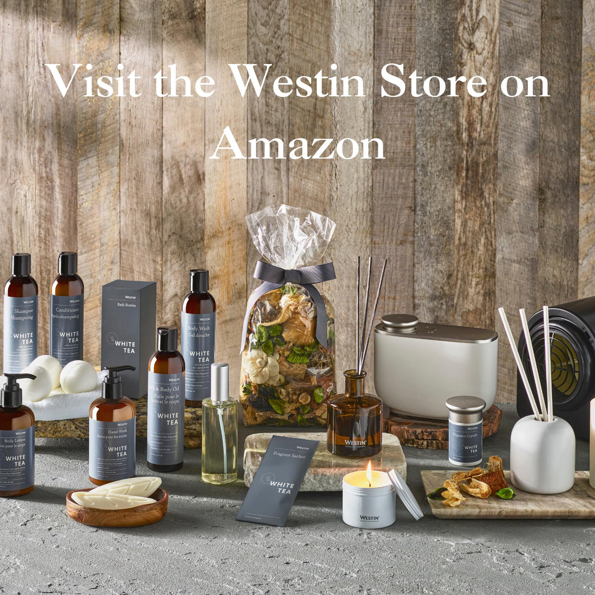 Westin bottle in travel pouch illustrating portability and guest-ready convenience