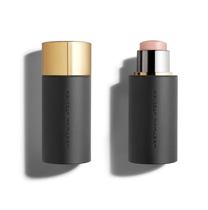 Westman Atelier nectar swatched on skin demonstrating glassy golden-peach glow and hydration